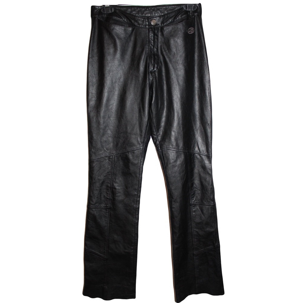 Harley-Davidson Black Leather Straight Biker Womens 30/2